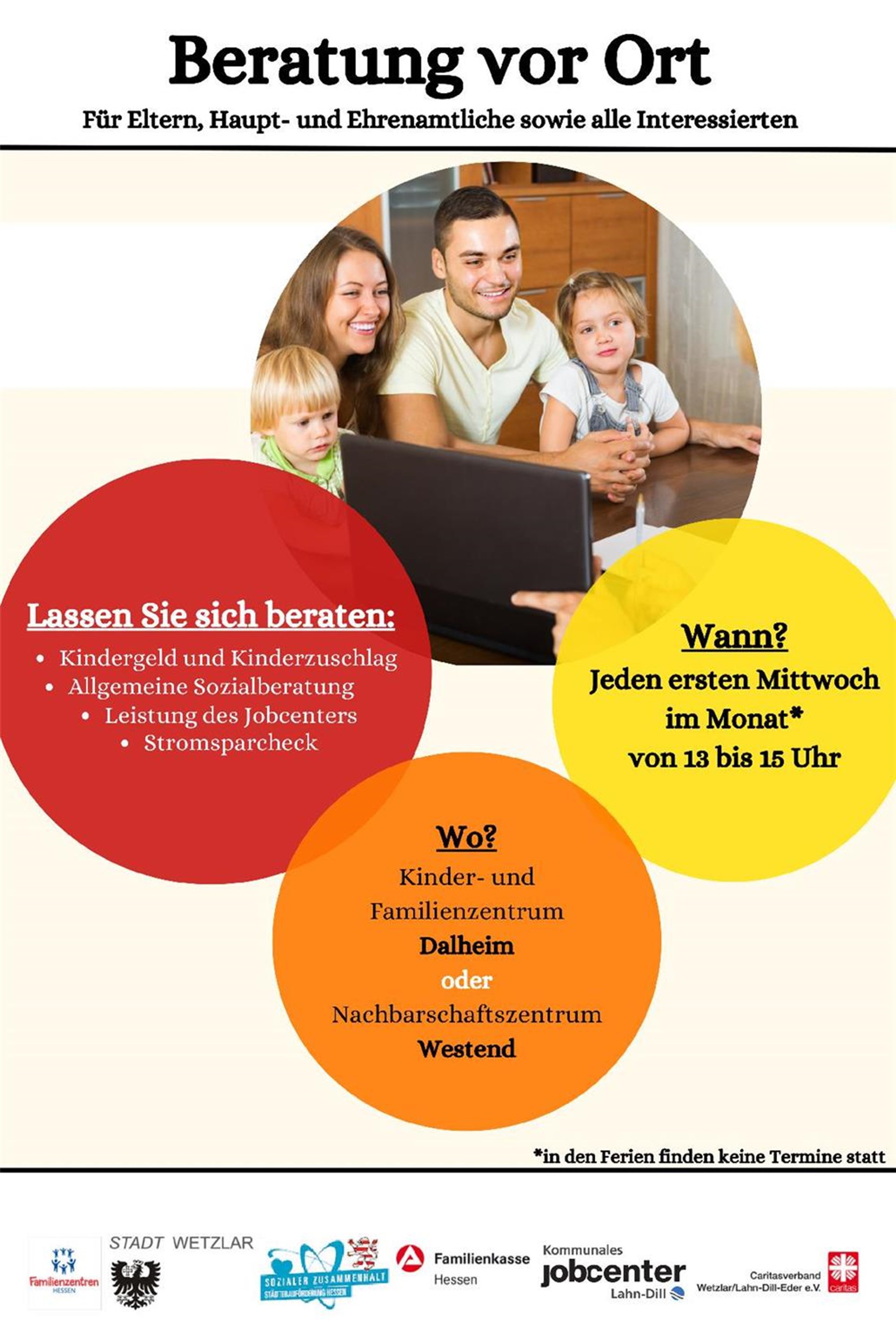 Flyer mit Infos zur Beratung im Familienzentrum